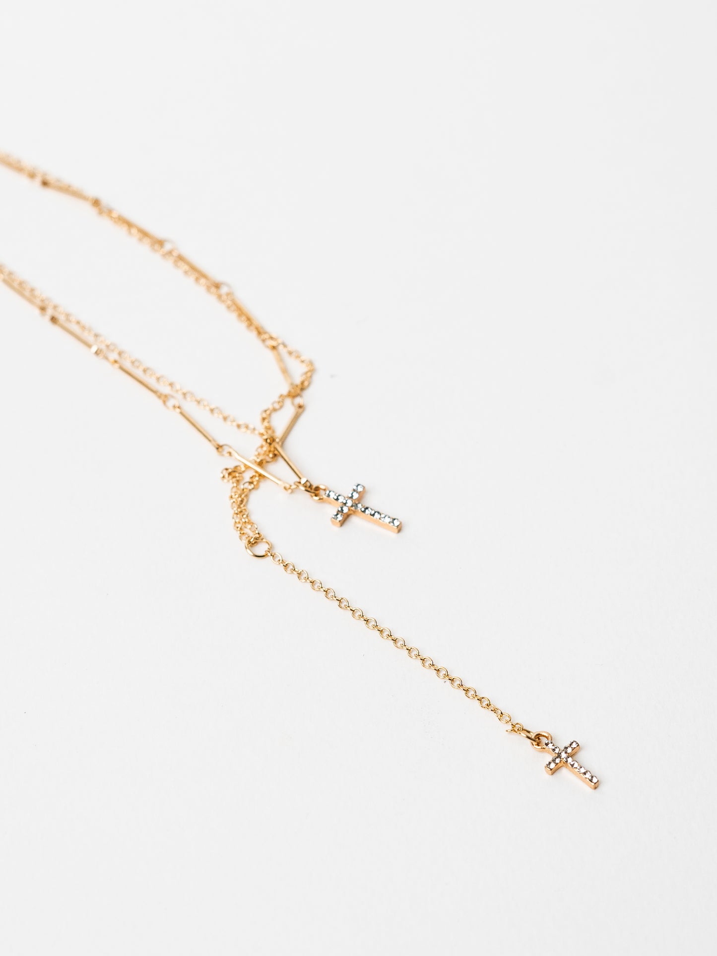 Fine Cross Layered Chain | Gold