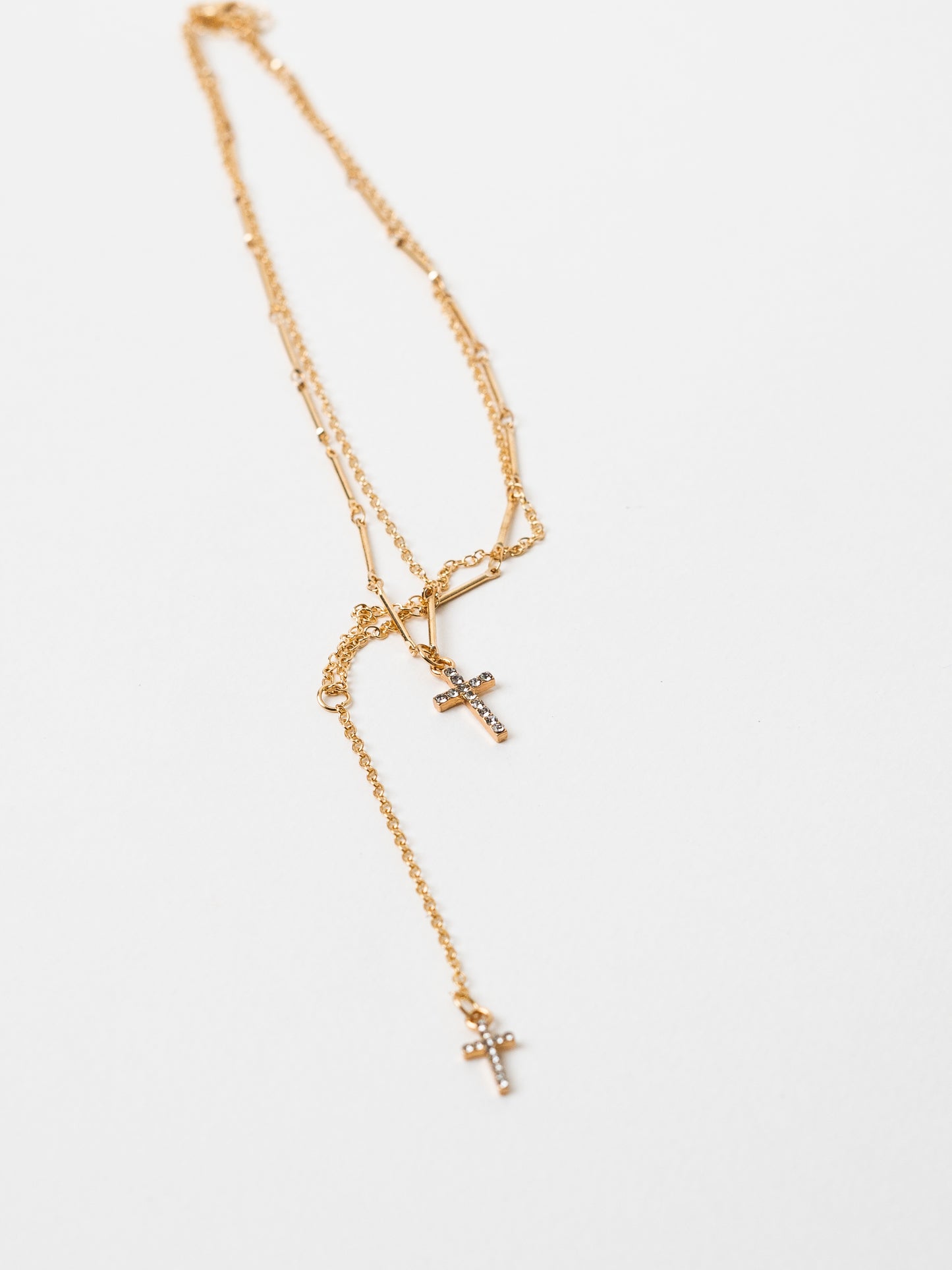 Fine Cross Layered Chain | Gold